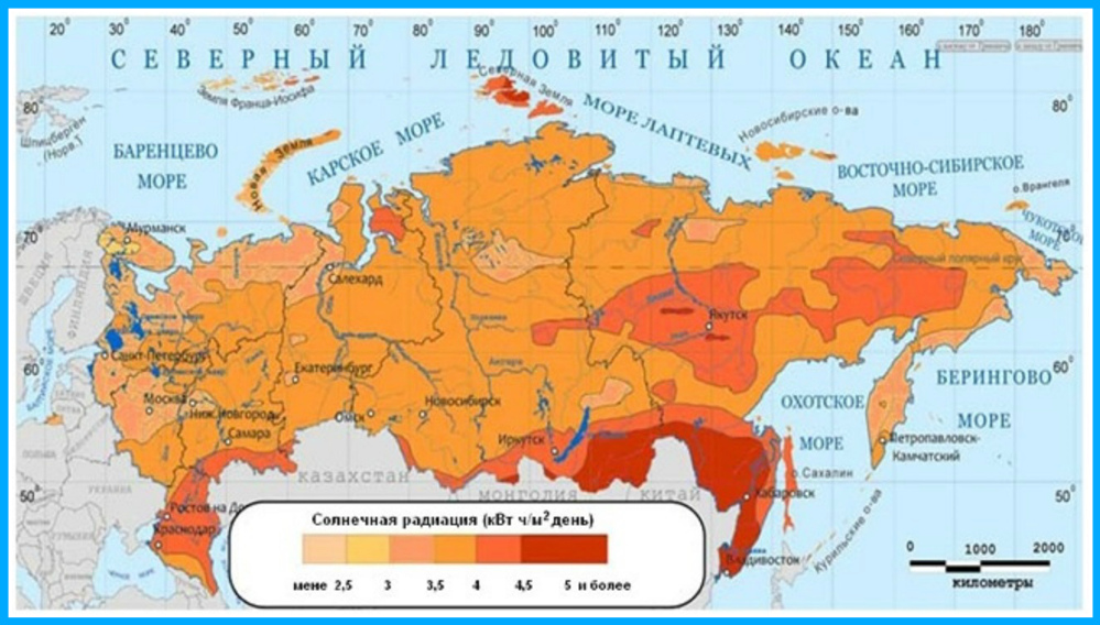 Карта инсоляции россии онлайн